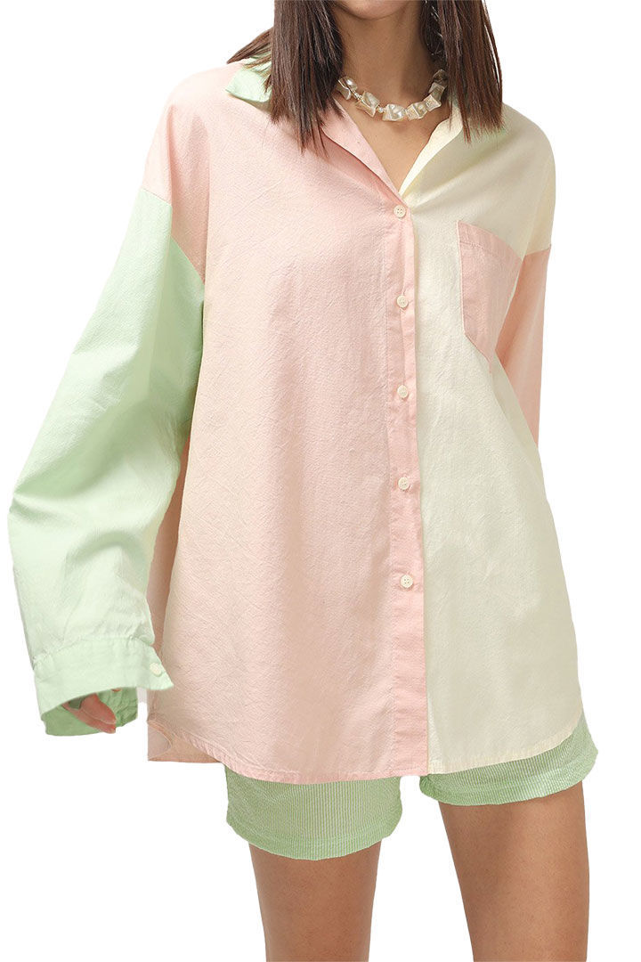 Picture of Kelly Color Block Boyfriend Shirt