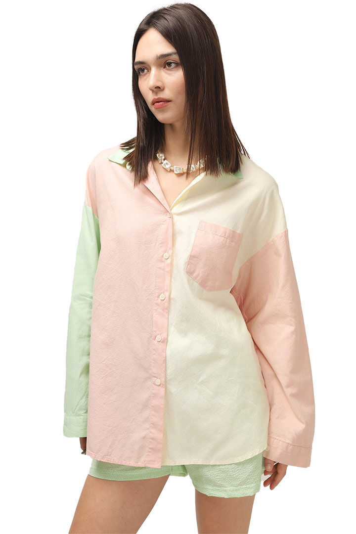 Picture of Kelly Color Block Boyfriend Shirt