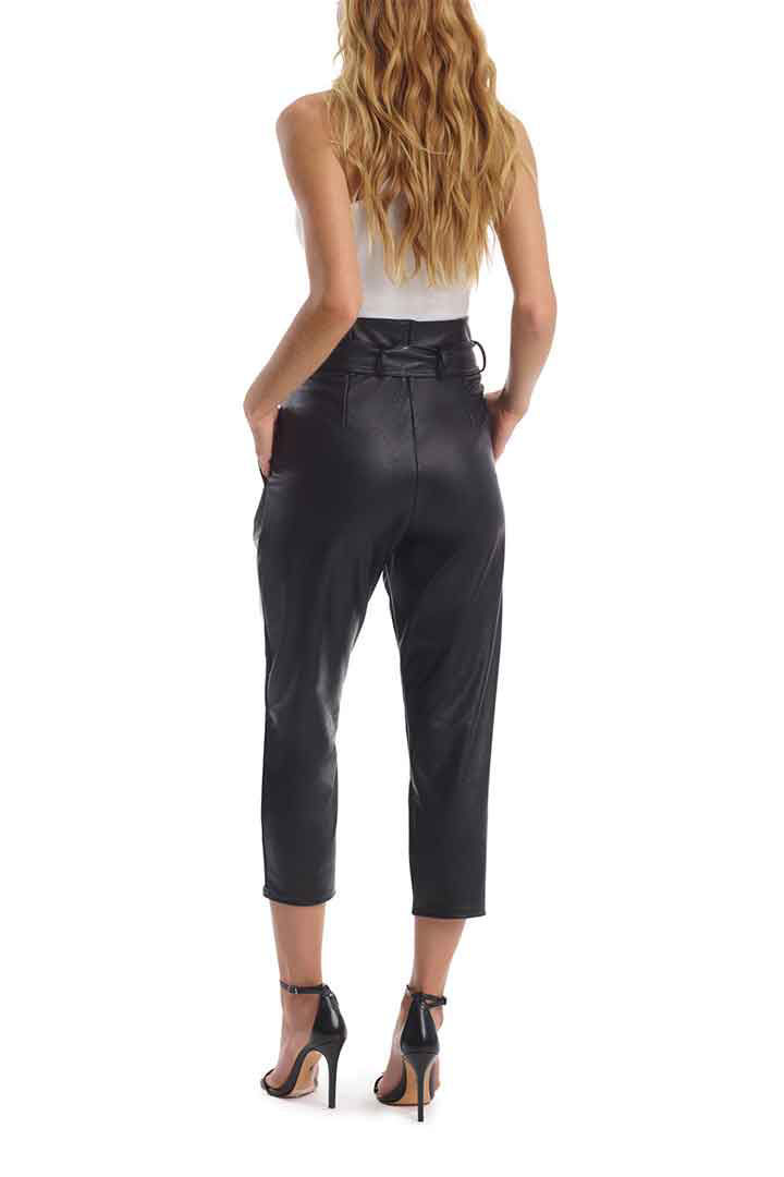 Picture of Faux Leather Paper Bag Pant - Black