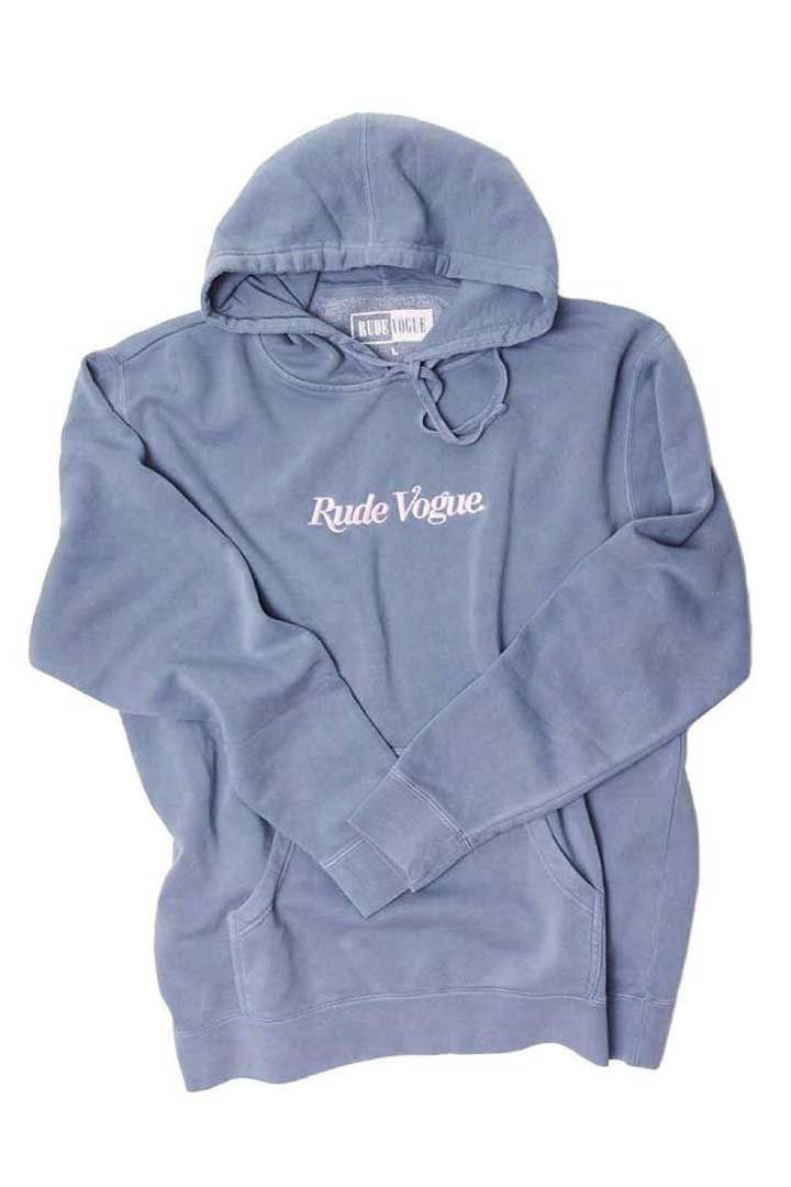 Picture of Rude vogue Washed Hoodie - Washed Blue