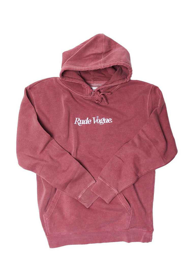 Picture of Rude Vogue Washed Hoodie- Washed Burgundy