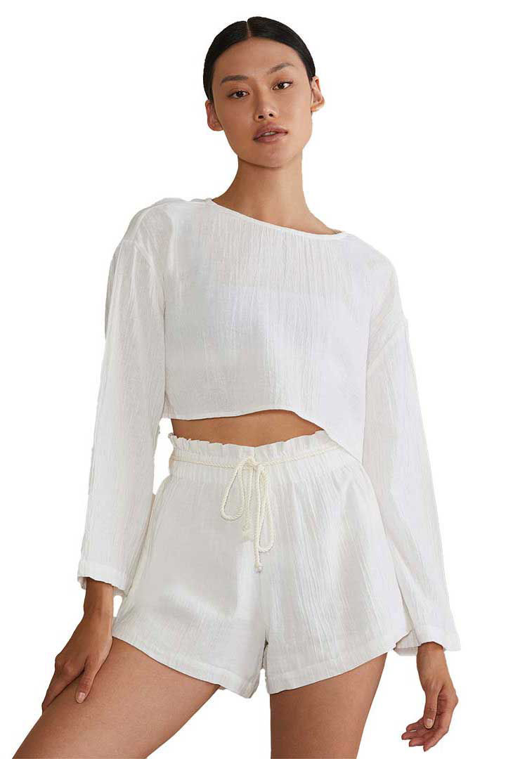 Picture of Beach Gauze Crop Top-White