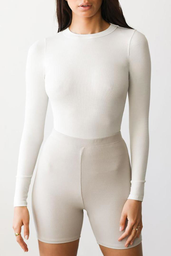 Picture of Crewneck Long Sleeve -Bone Rib