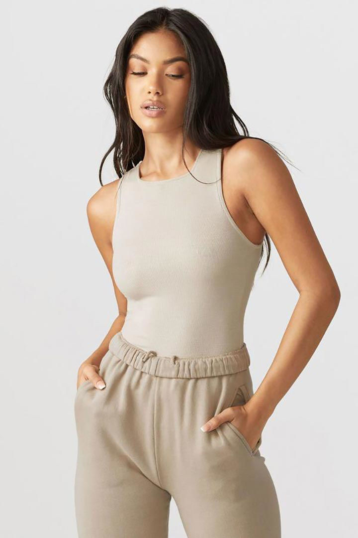 Picture of High Square Neck Tank-Dune Rib