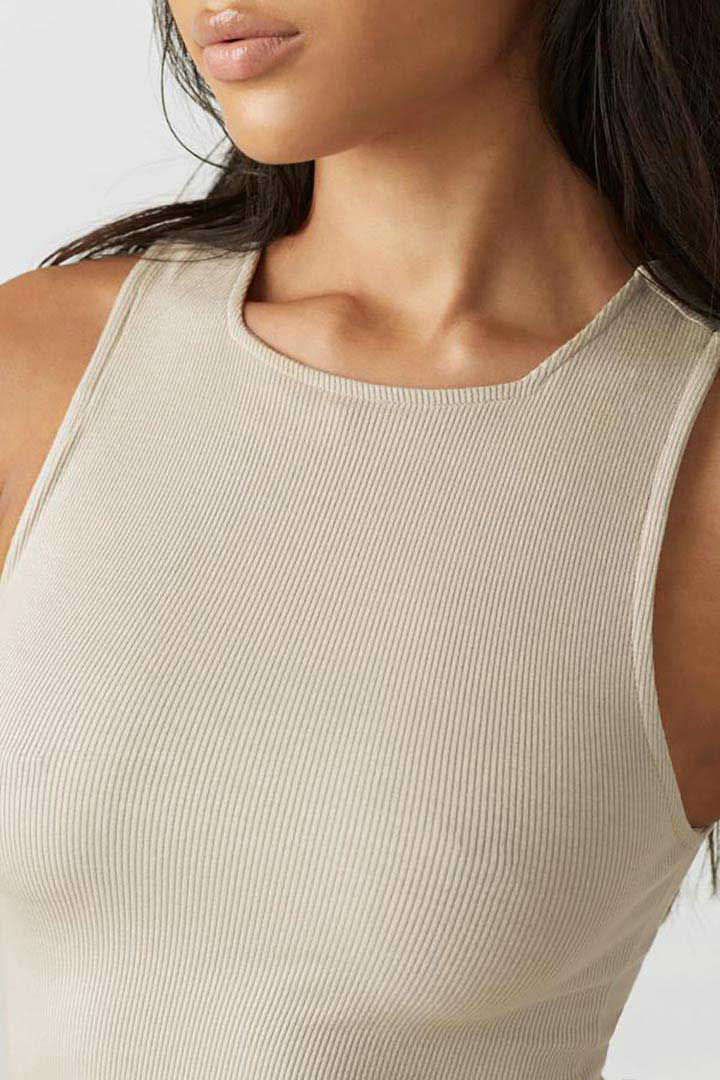 Picture of High Square Neck Tank-Dune Rib
