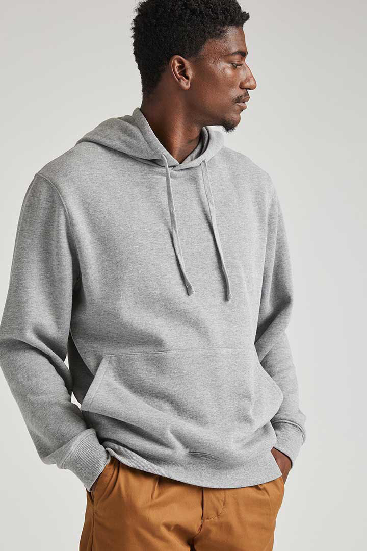 Picture of Recycled Fleece Hoodie-Heather Grey