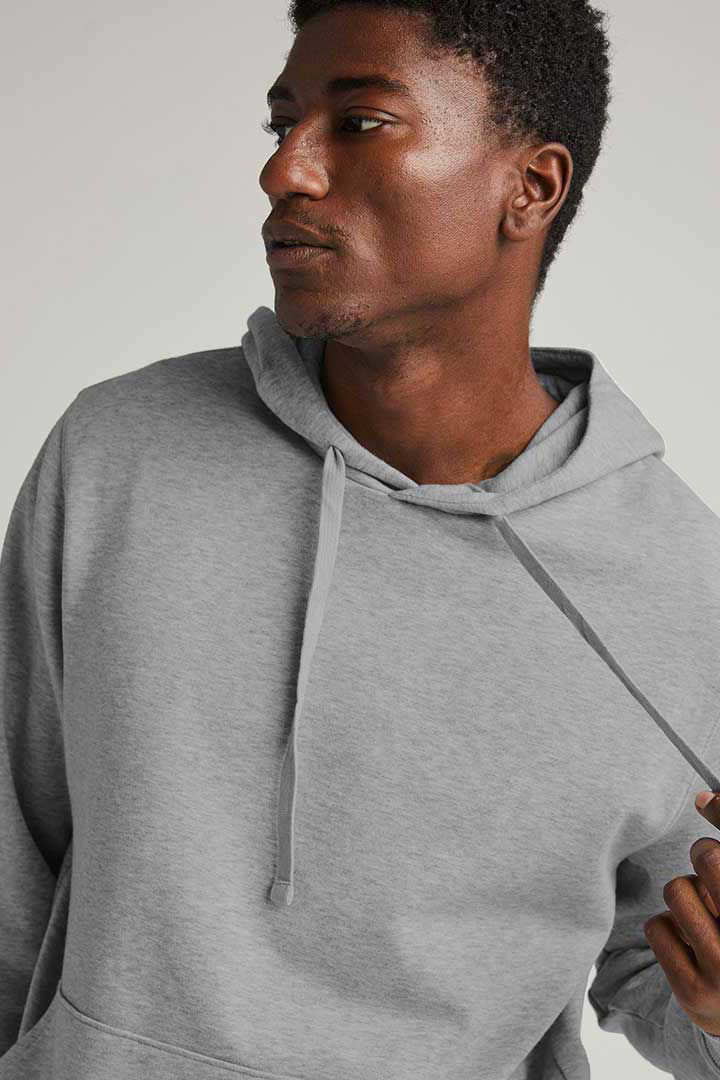 Picture of Recycled Fleece Hoodie-Heather Grey