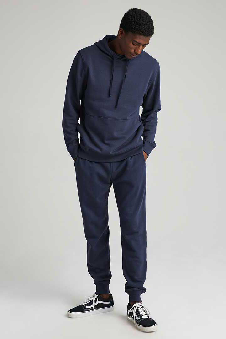 Picture of Recycled Fleece Tapered Sweatpant-Blue Night