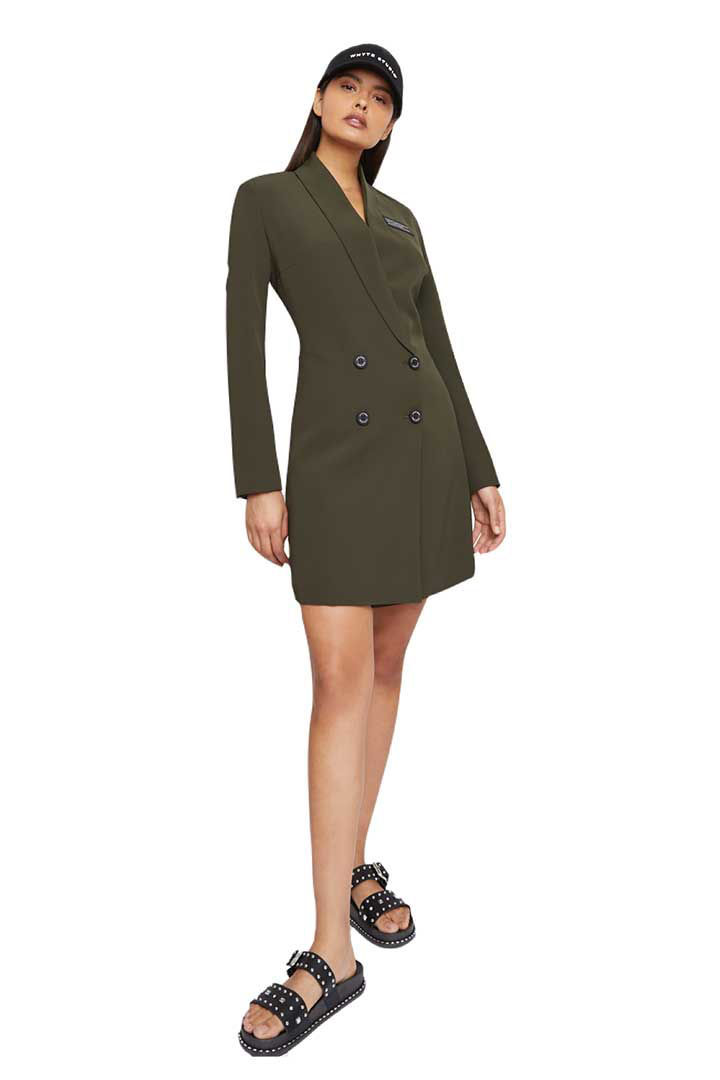 Picture of The “DEACTIVATE” Double Breasted Blazer Dress - Military Green