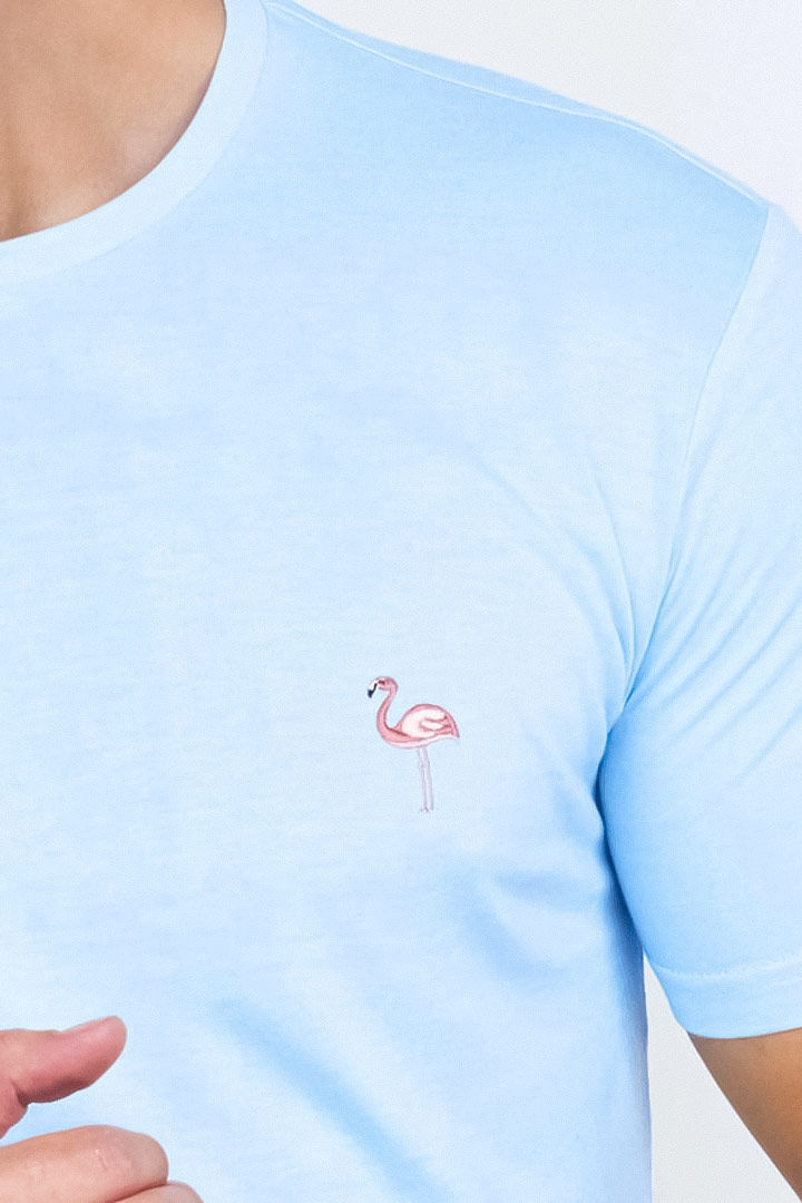 Picture of Flamingo Bamboo T-Shirt-Blue