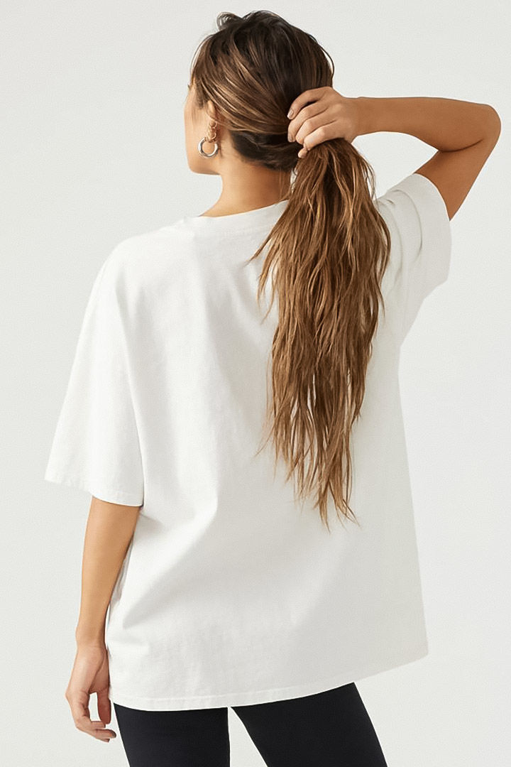 Picture of Oversized Crew Tee-Off White Cotton