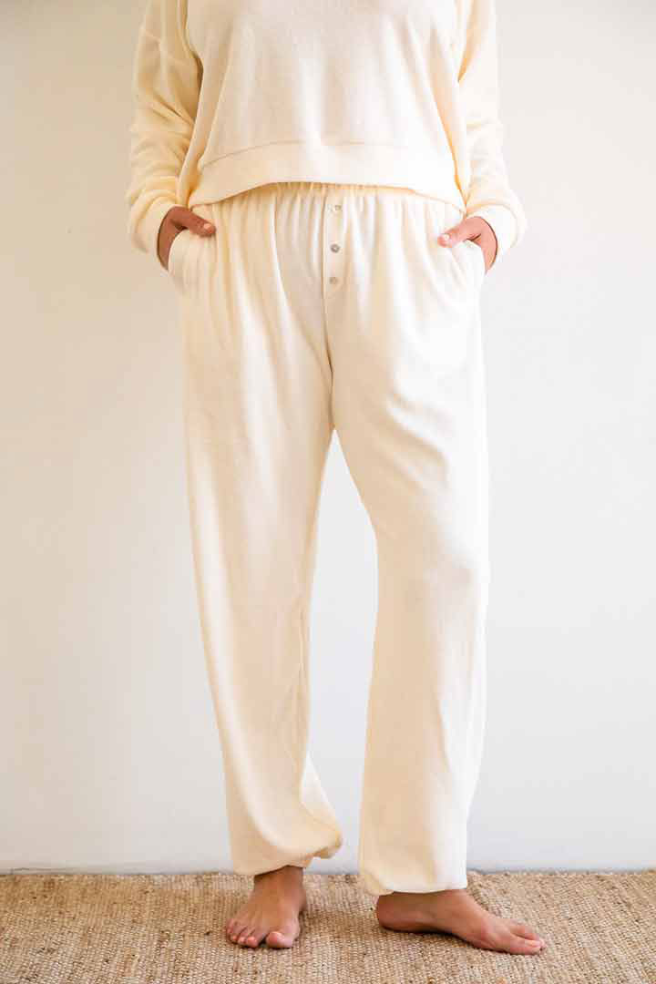 Picture of Terry Henley Sweat Pant-Creme