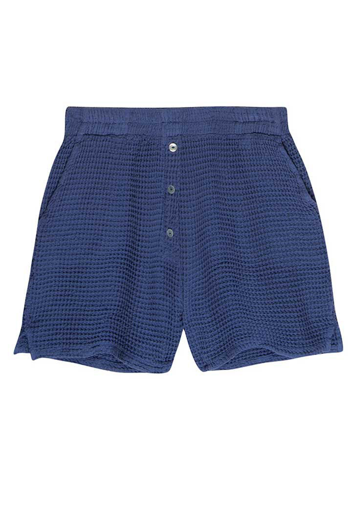 Picture of Waffle Henley Short-Indigo