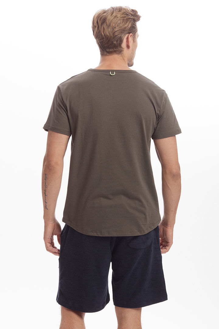 Picture of Skull Cotton T-Shirt-Khaki