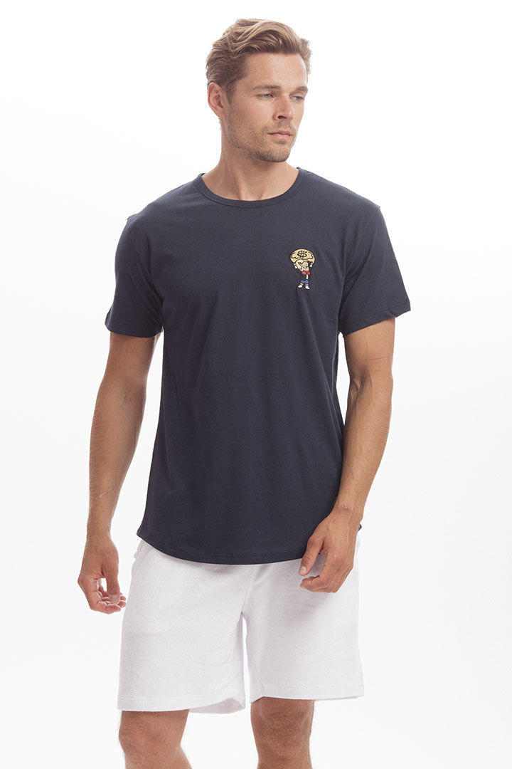 Picture of Richie Rich Cotton T-Shirt-Navy Blue