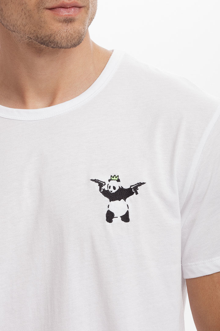 Picture of Panda Cotton T-Shirt-White