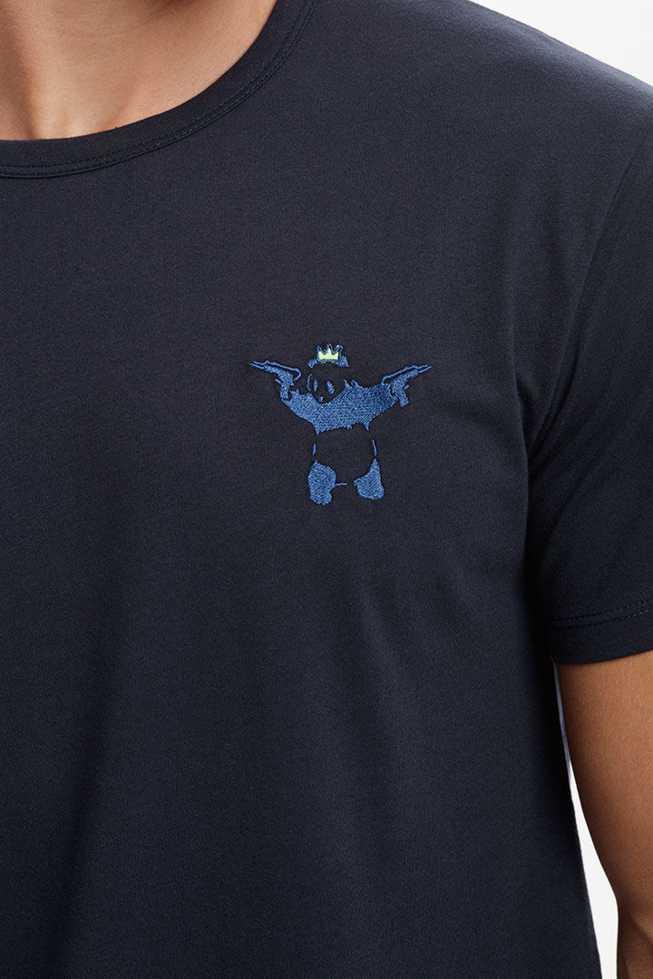 Picture of Panda Cotton T-Shirt-Navy Blue