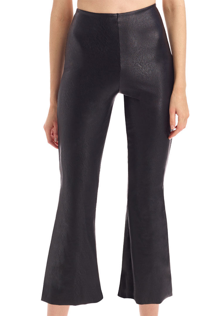 Picture of Faux Leather Crop Flare Legging - Black