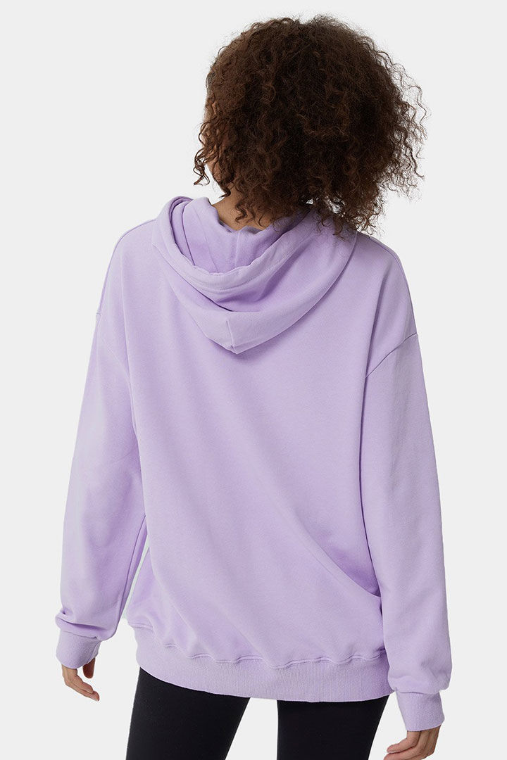 Picture of Hooded Drawstring Pocket Plain Sweatshirt - Light Purple