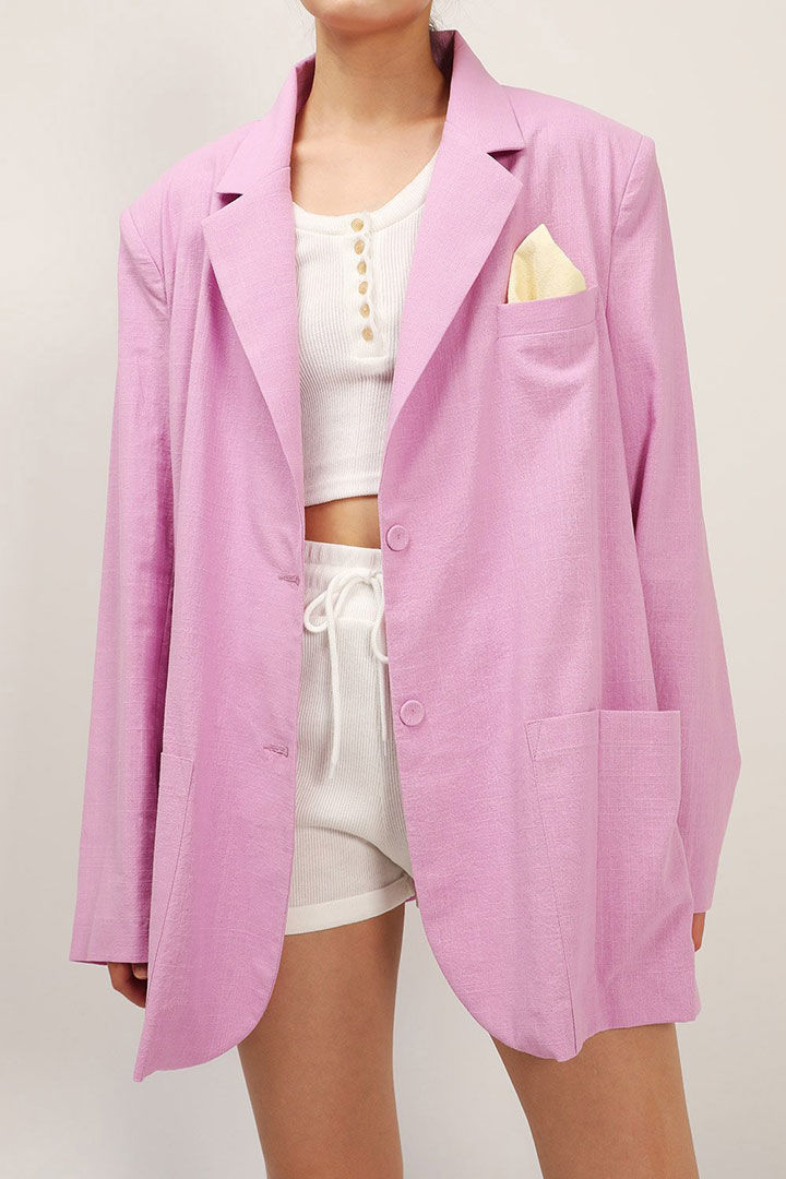 Picture of Brianna Oversized Handkerchief Blazer-Purple