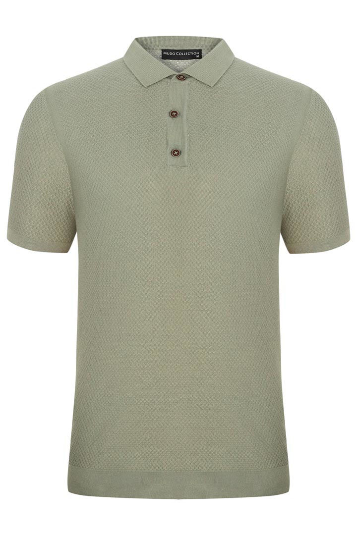 Picture of Waffle Cotton Polo-Light Khaki