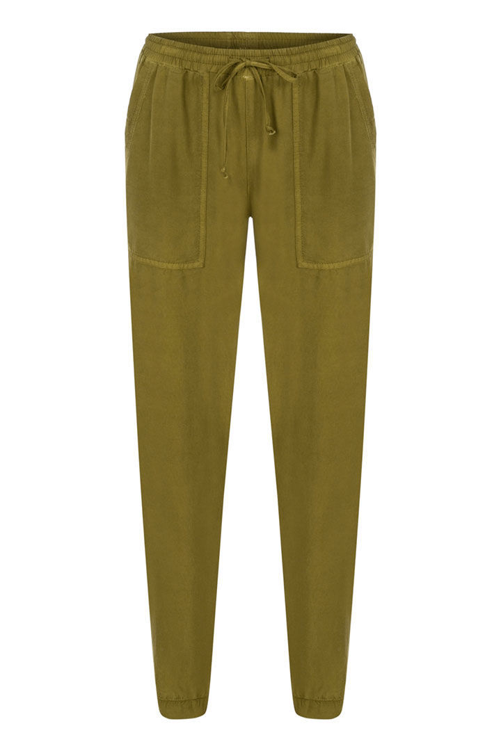 Picture of Elastic Waist Pocket Trousers-Khaki