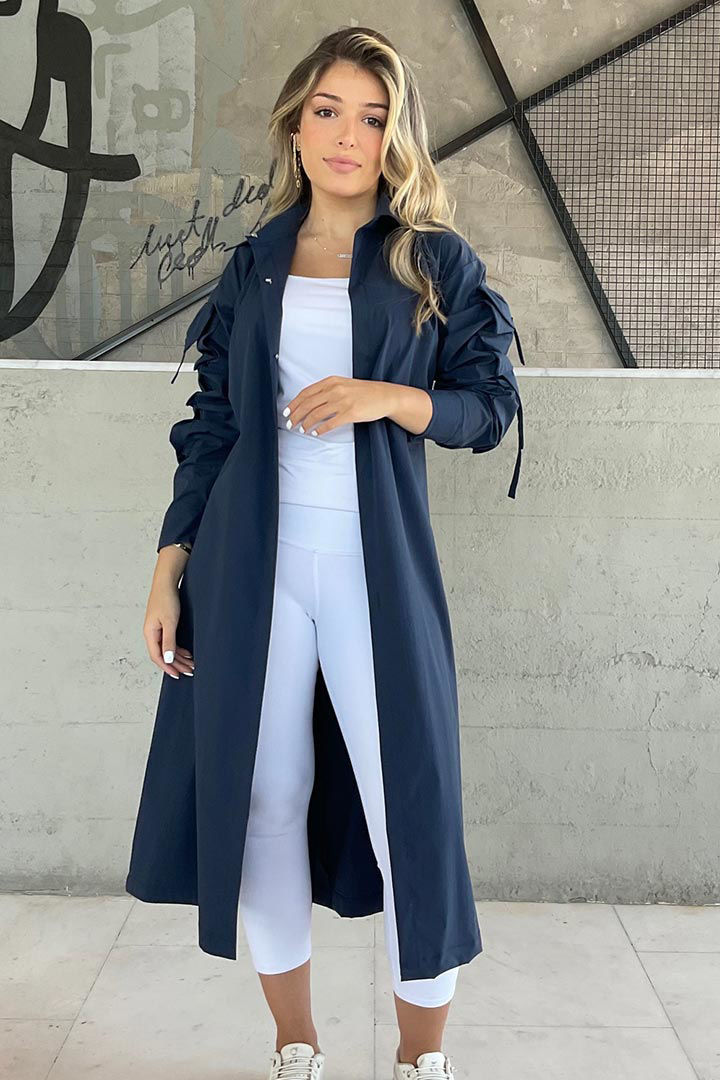 Picture of Cargo Trench Coat-Navy