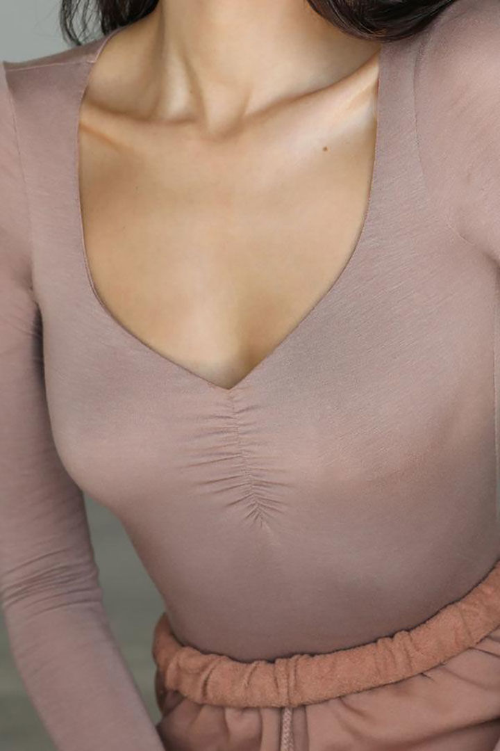 Picture of Cinched Long Sleeve-Tobacco