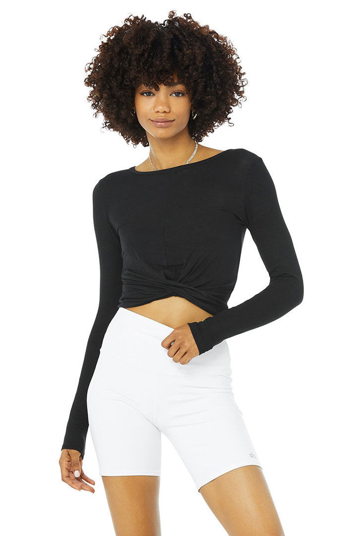 Picture of Cover Long Sleeve Top-Black