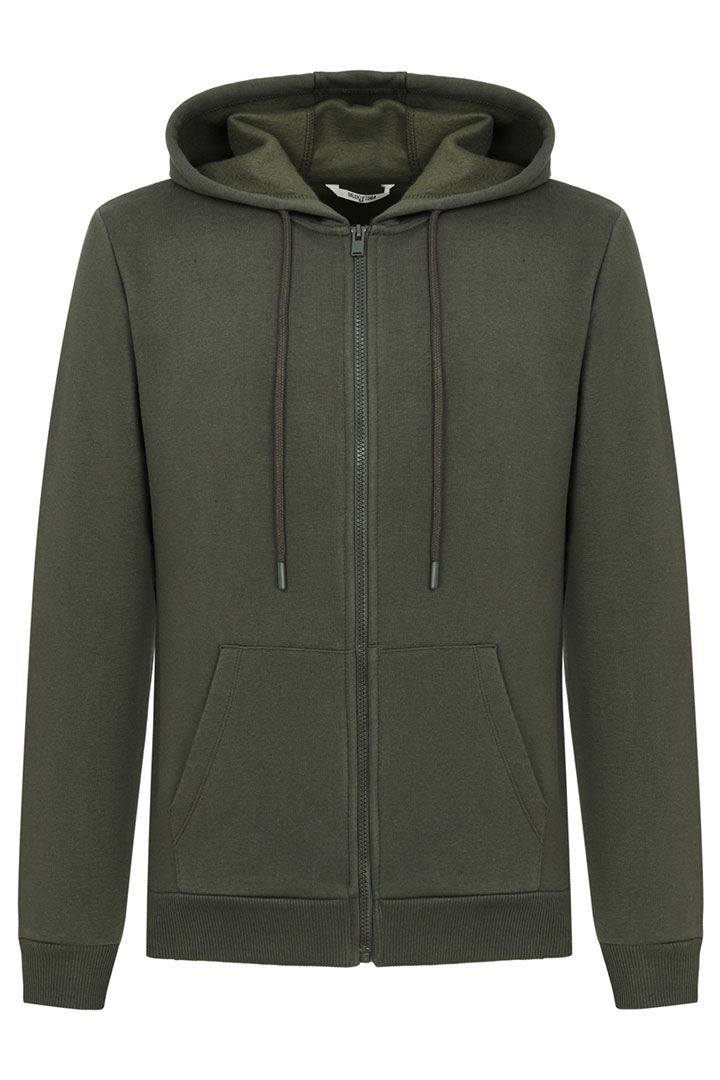 Picture of Cotton Hooded Sweatshirt-Dark Khaki