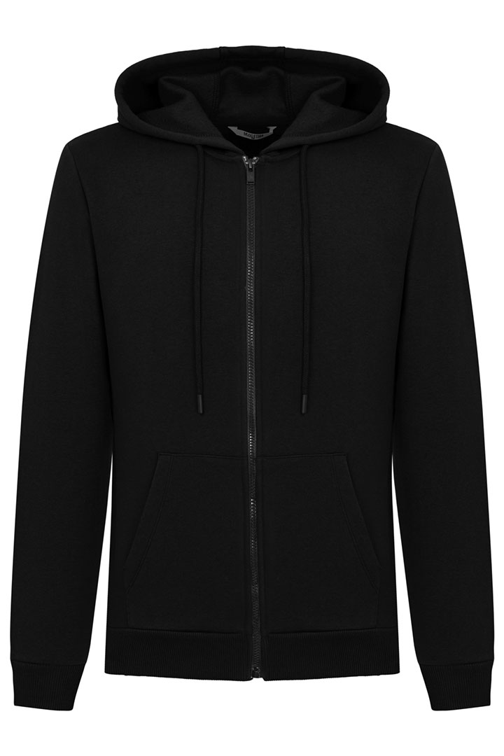 Picture of Cotton Hooded Sweatshirt-Black