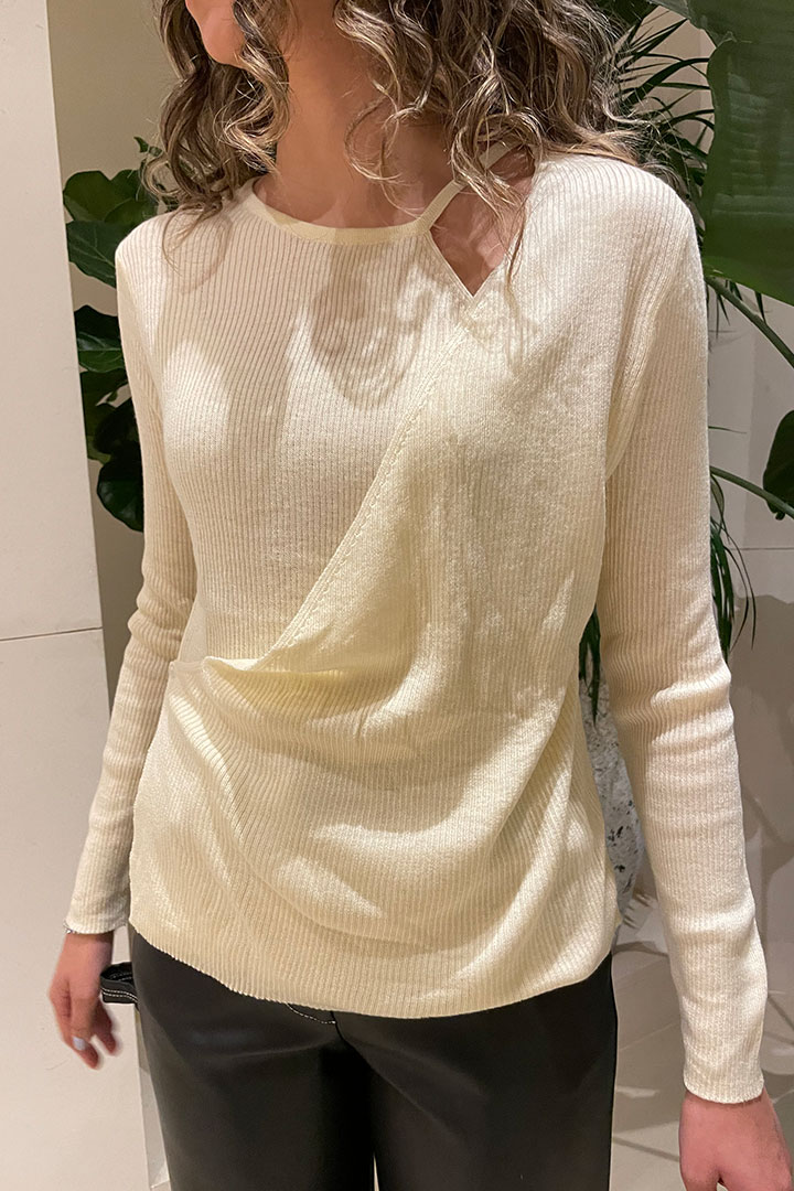 Picture of Neckline Top-Cream