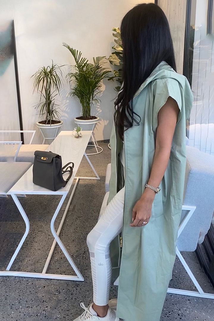 Picture of Hooded Trench- Sage Green