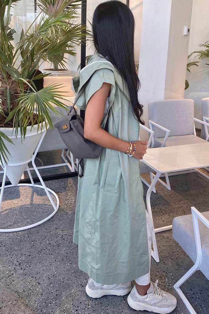Picture of Hooded Trench- Sage Green