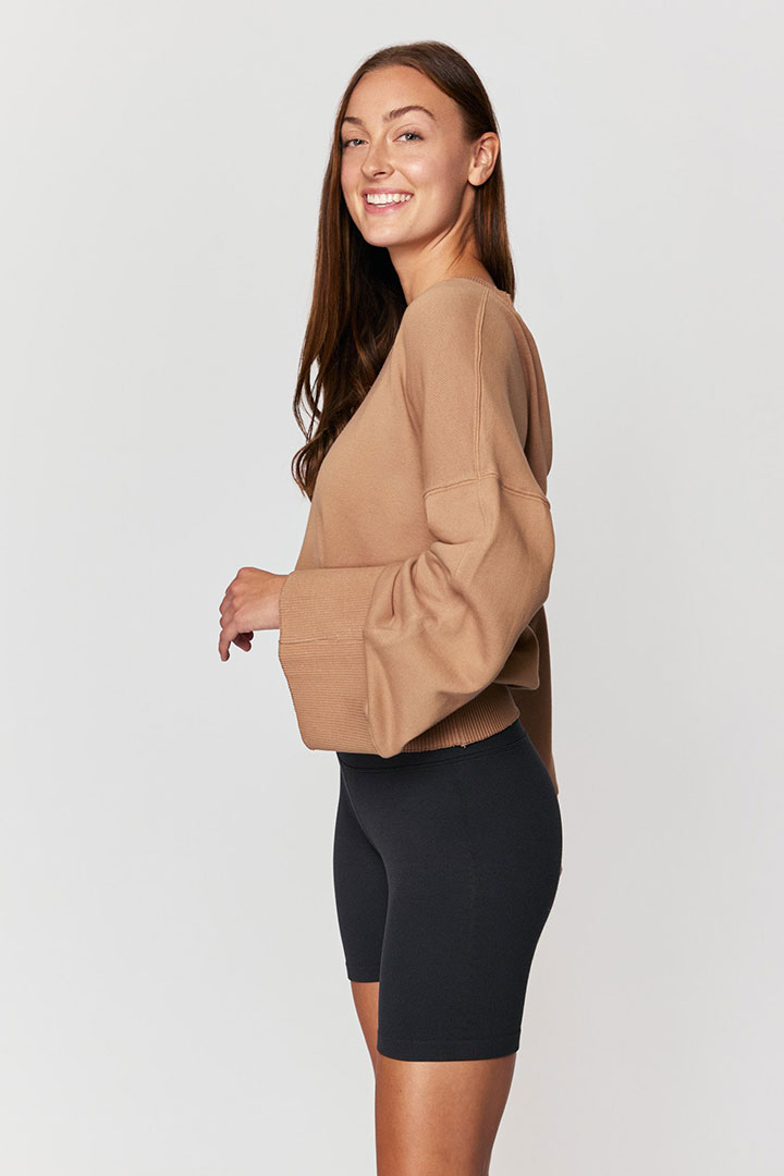 Picture of Malia Wide Sleeve Crew Sweatshirt-Beige