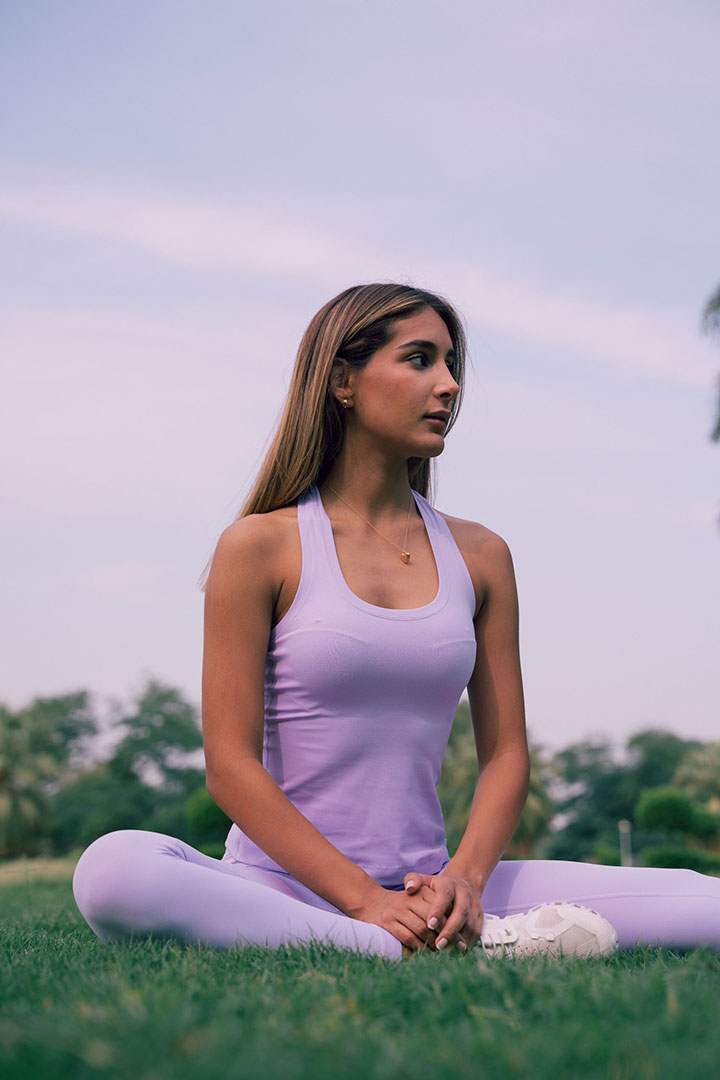 Picture of Lilac Racer Back Tank Top-Purple