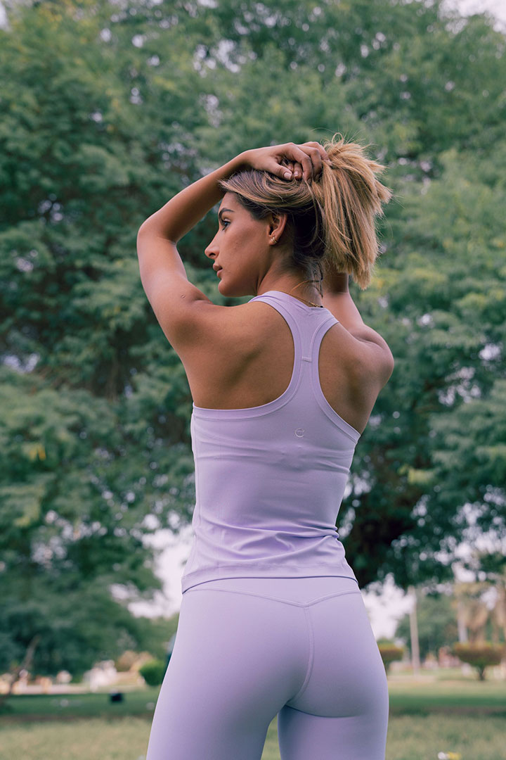 Picture of Lilac Racer Back Tank Top-Purple