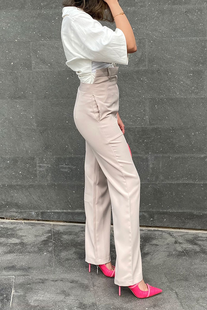 Picture of High-Waisted Trouser-Beige