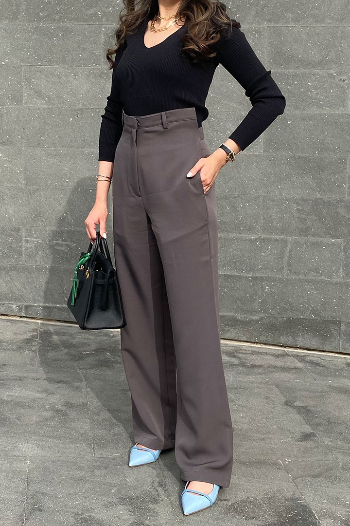 Picture of High-Waisted Trouser-Grey