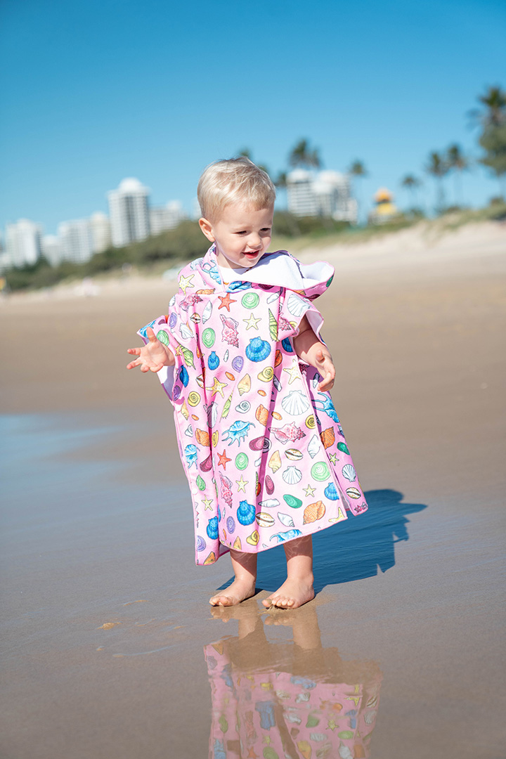 Picture of Kids Beach Towel Pink Shells-Large