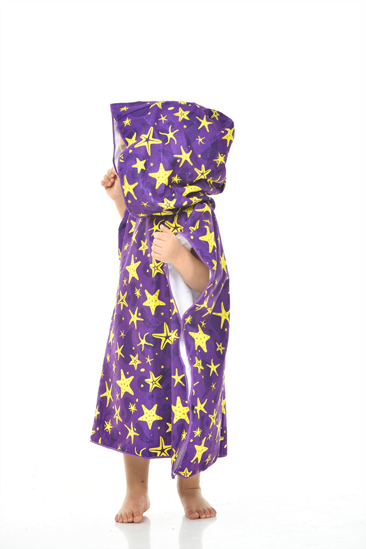 Picture of Kids Beach Towel Purple Stars-Large