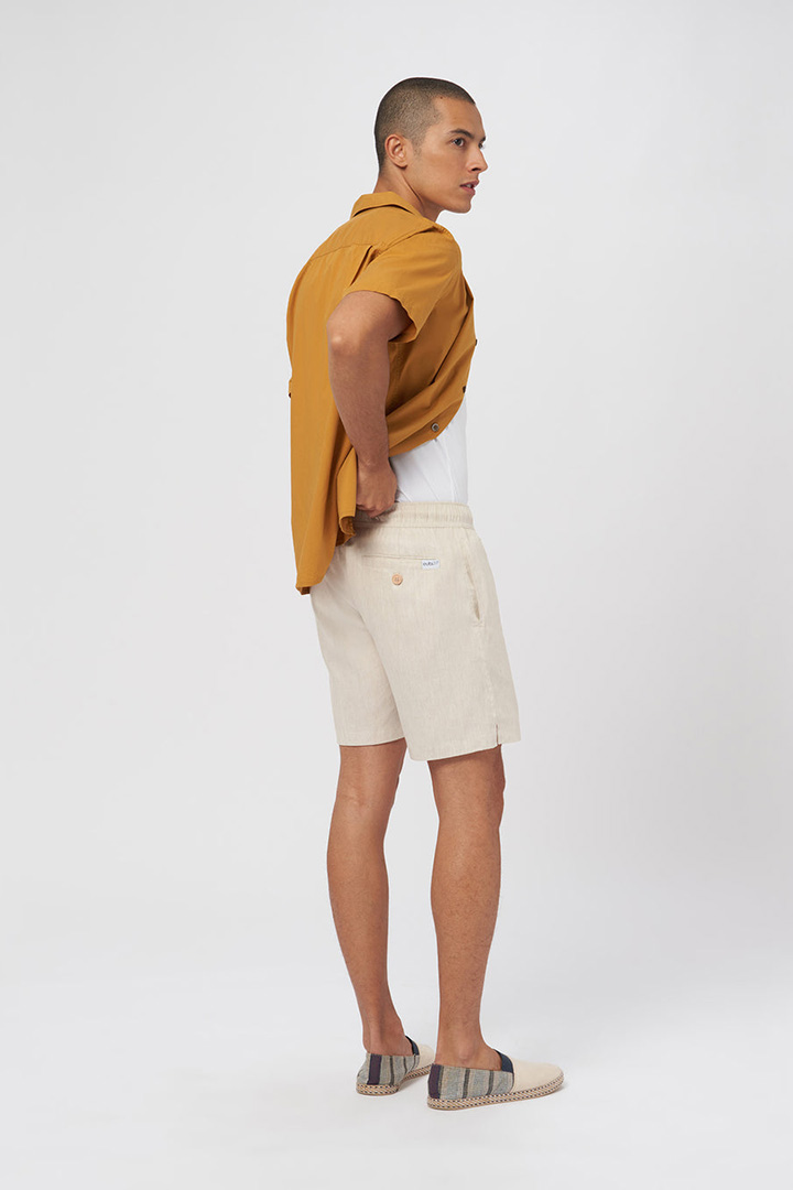 Picture of Linen Easy Shorts-Sandy Beige