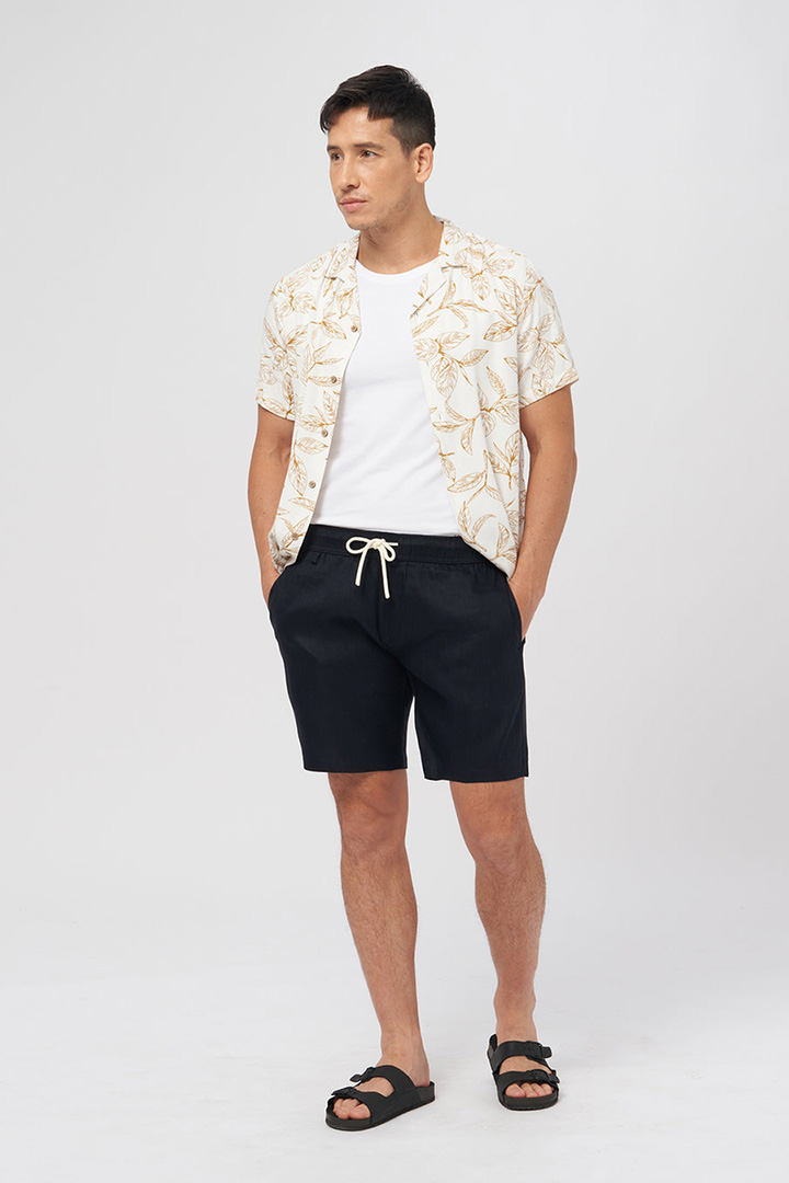 Picture of Linen Easy Shorts-Navy Blue