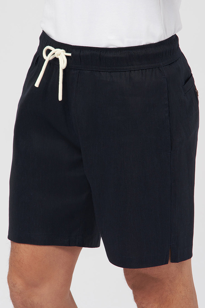 Picture of Linen Easy Shorts-Navy Blue