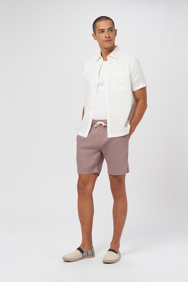 Picture of Linen Easy Shorts-Mauve Pink