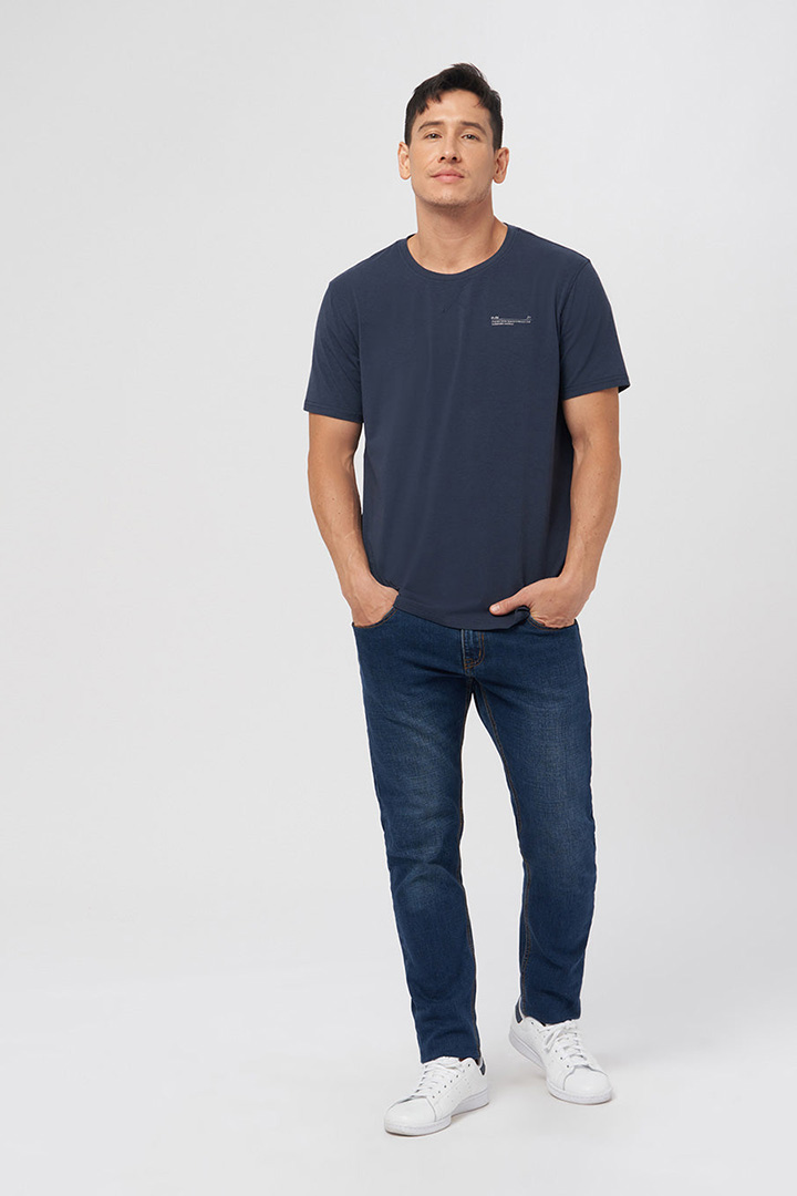 Picture of Crewneck Bamboo T-Shirt-Navy