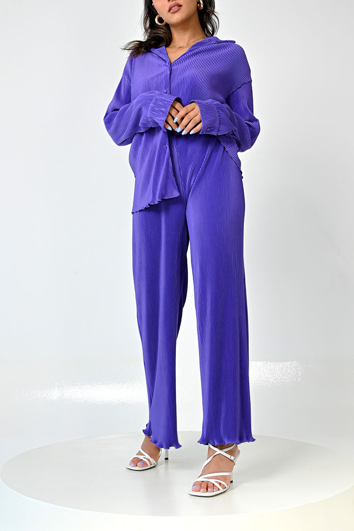 Picture of Summer Pleated Set-1 Purple