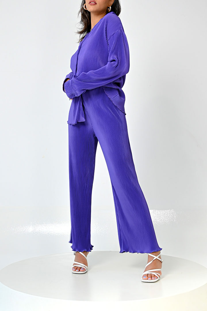 Picture of Summer Pleated Set-1 Purple