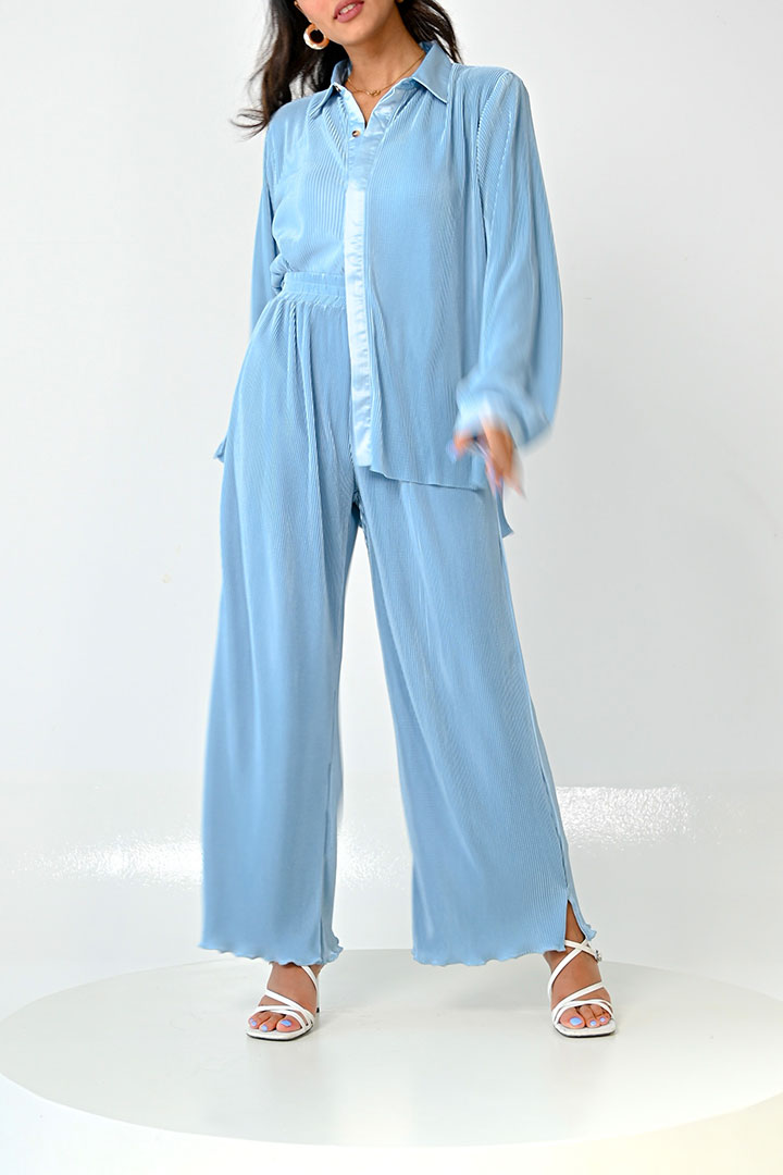 Picture of Summer Pleated Set-2 Blue