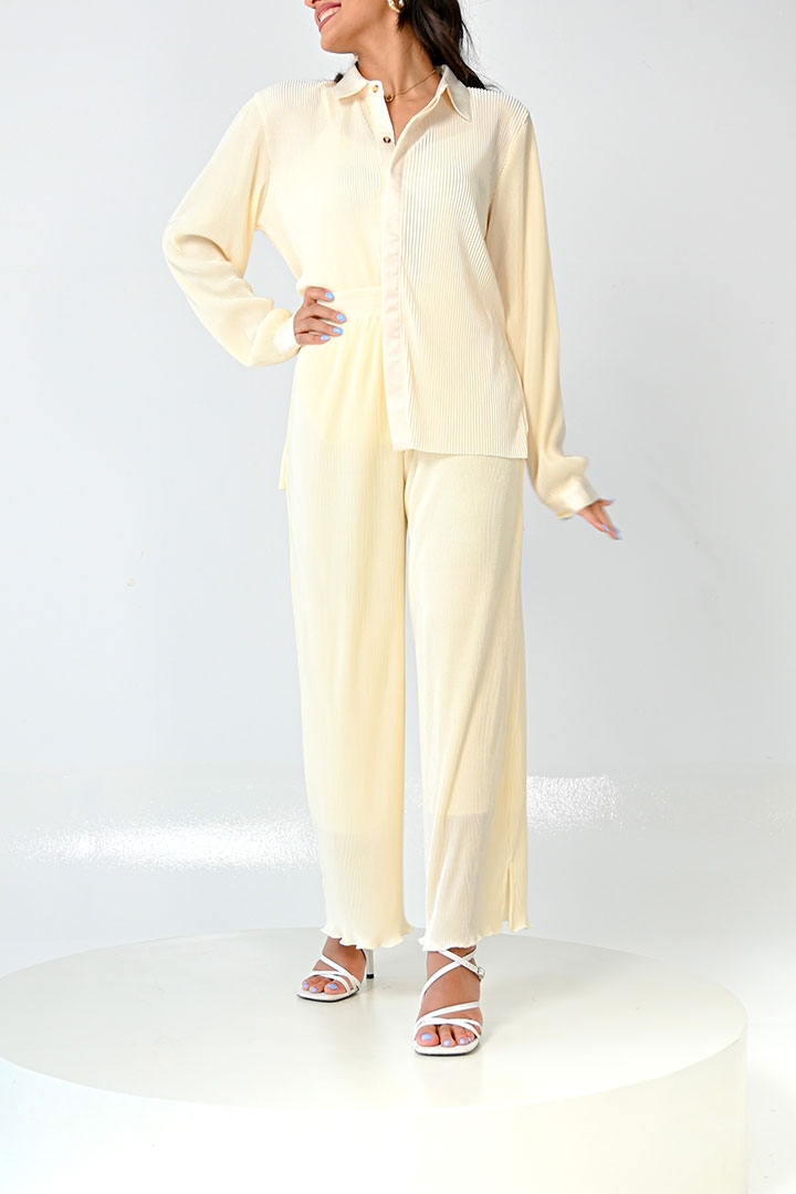 Picture of Summer Pleated Set-2 Creme